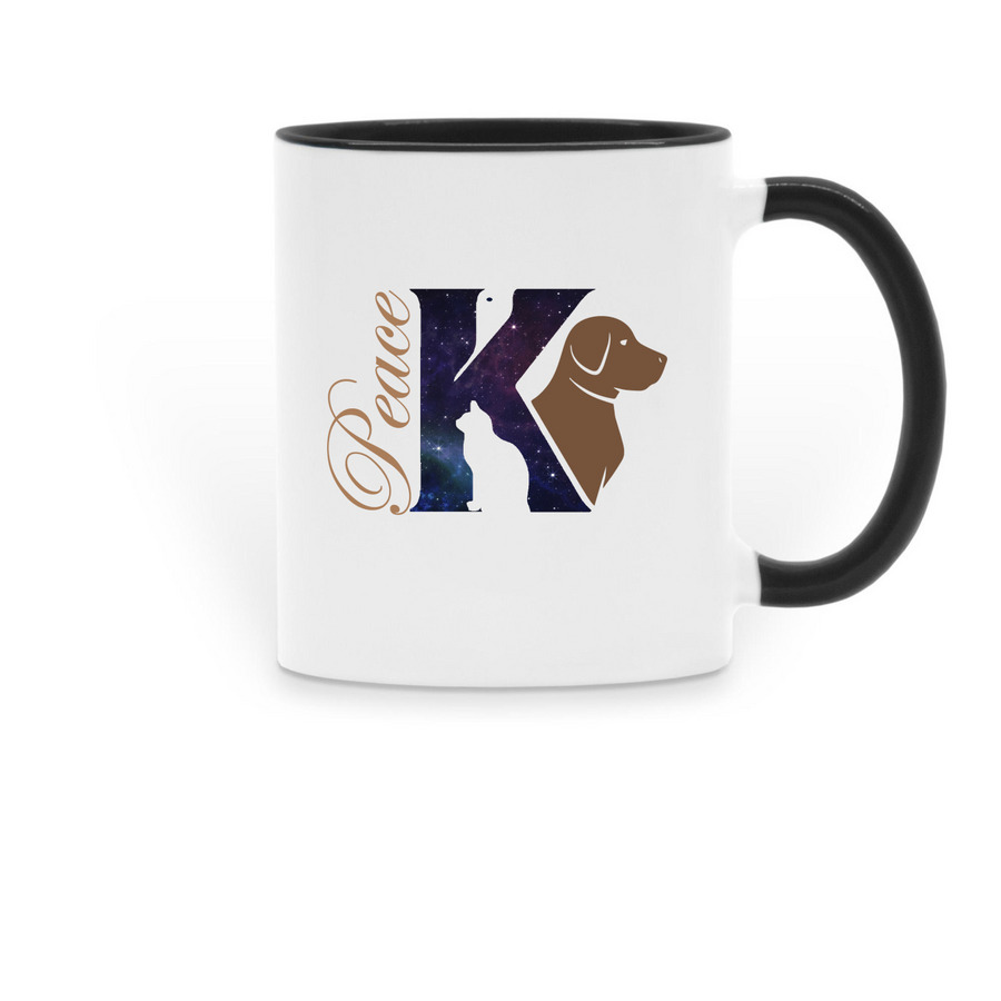 We Stand With KSAR - Peace mug, a Black Two-Tone Ceramic Mug
