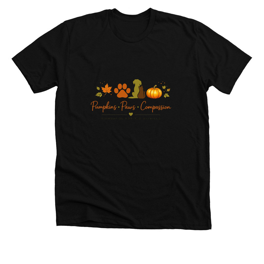 Pumpkins ? Paws ? Compassion ??, a Solid Black Blend Premium Unisex Tee