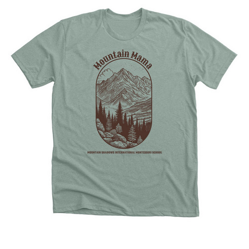 Mountain Mama, a Heather Sage Premium Unisex Tee
