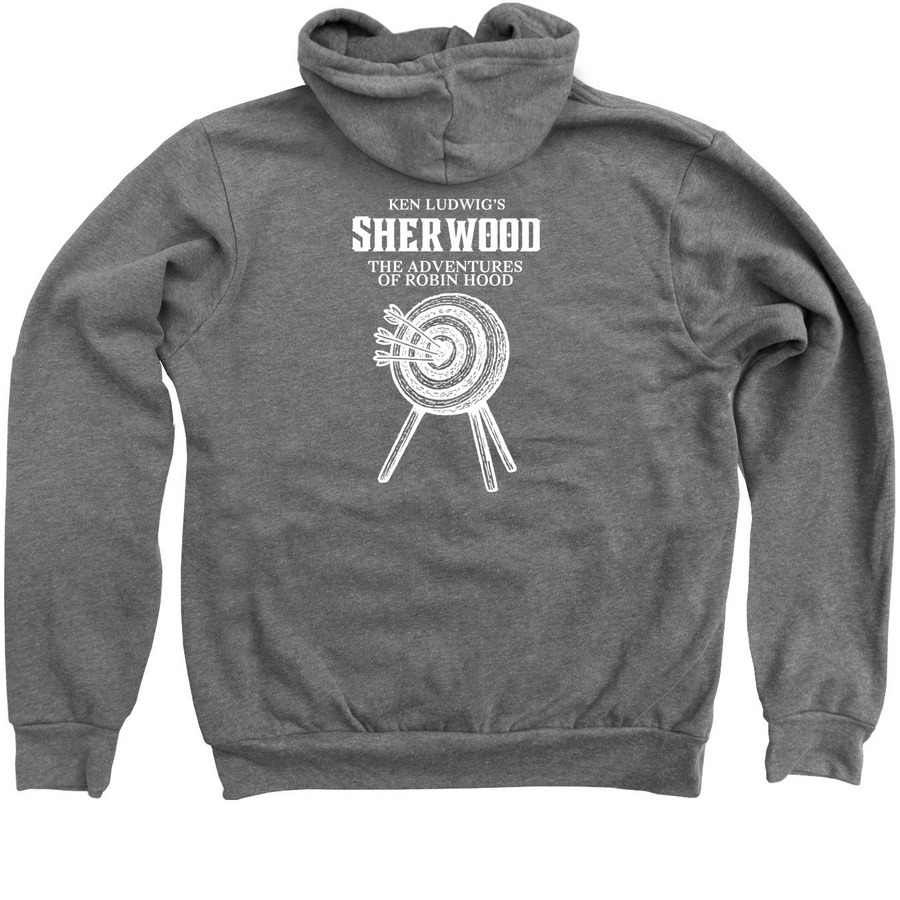 Sherwood Merch (Zip Up Hoodie), a Deep Heather Zip Up Hoodie (back-view)