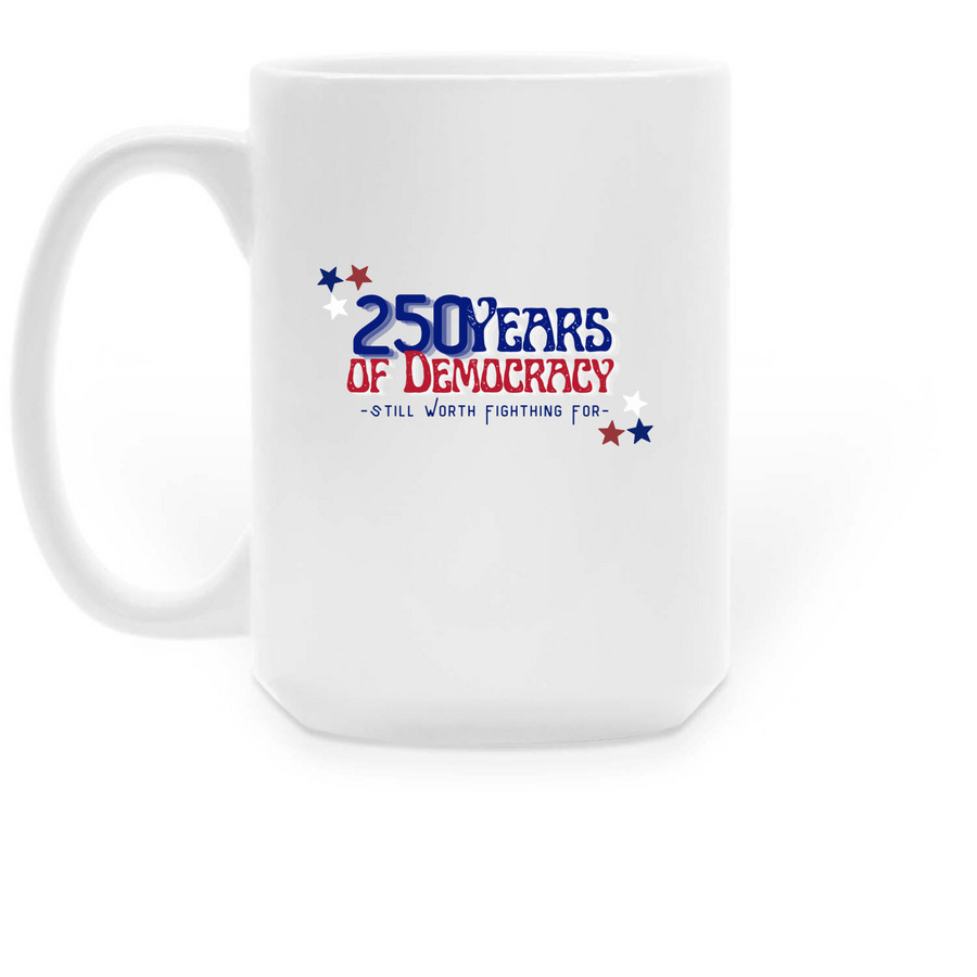 Exclusive Sustaining Donor Mug, a White Large Coffee Mug (back-view)
