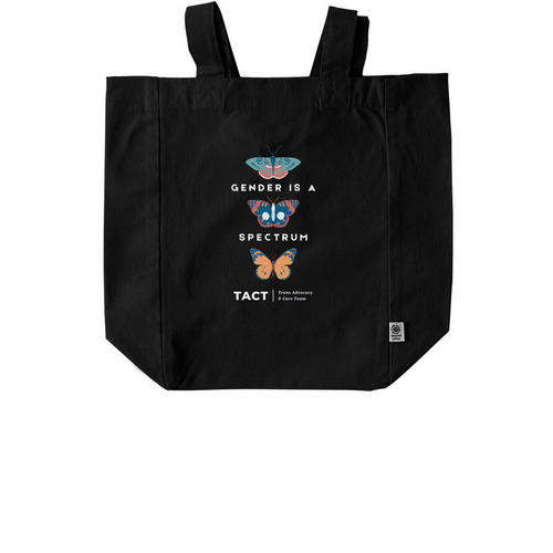 Trans Wear for Trans Care, a Black Recycled Cotton Tote Bag