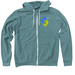 Dwelling Place Original Logo, a Heather Deep Teal Zip Up Hoodie