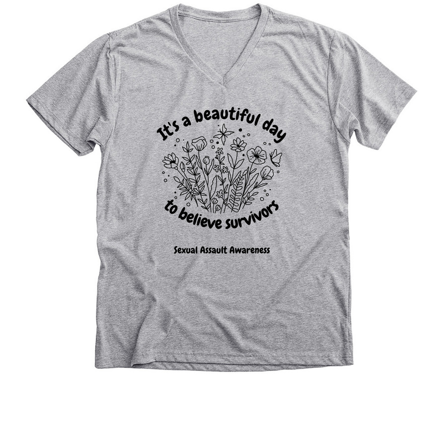 It's a beautiful day to believe survivors, a Athletic Heather Premium V-Neck Tee