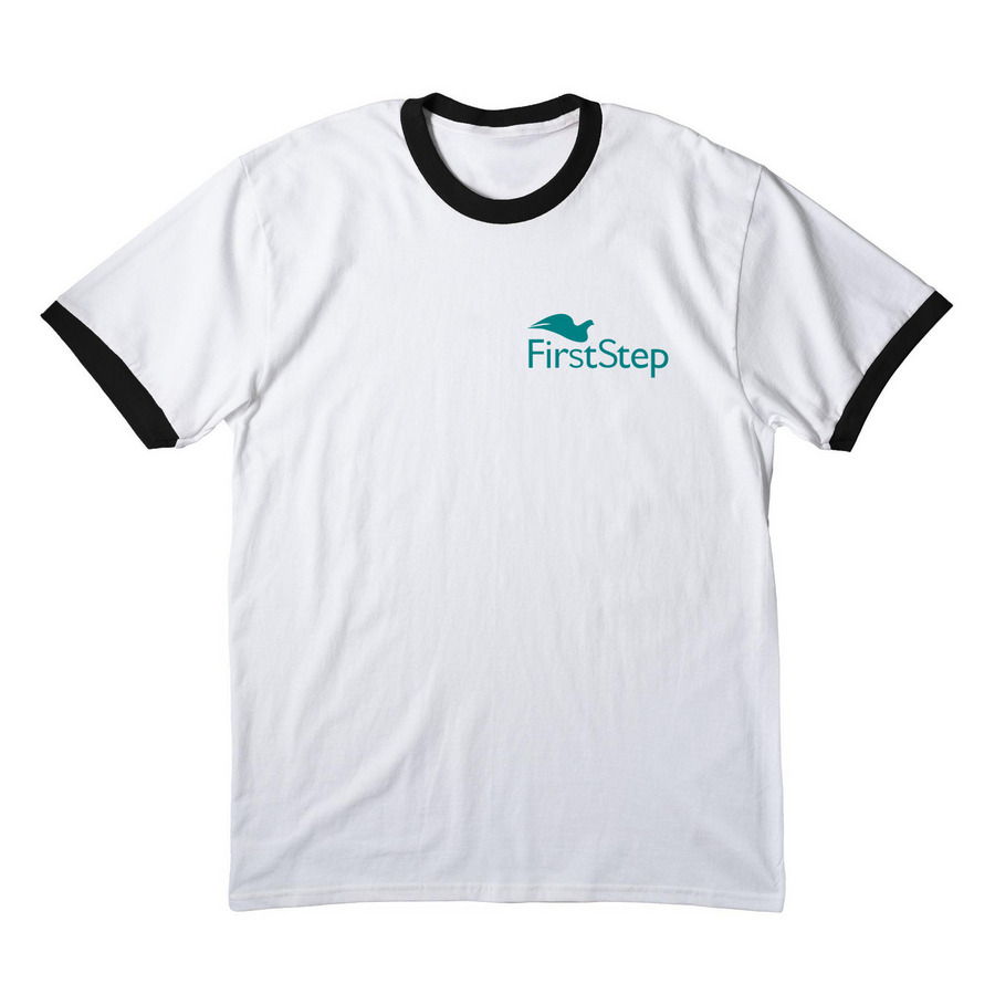 You Are Not Alone, a White/ Jet Black Cotton Ringer Tee