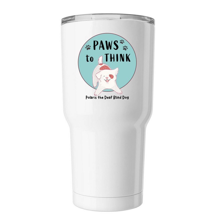 PAWS to Drink Travel Cup, a White Insulated Tumbler