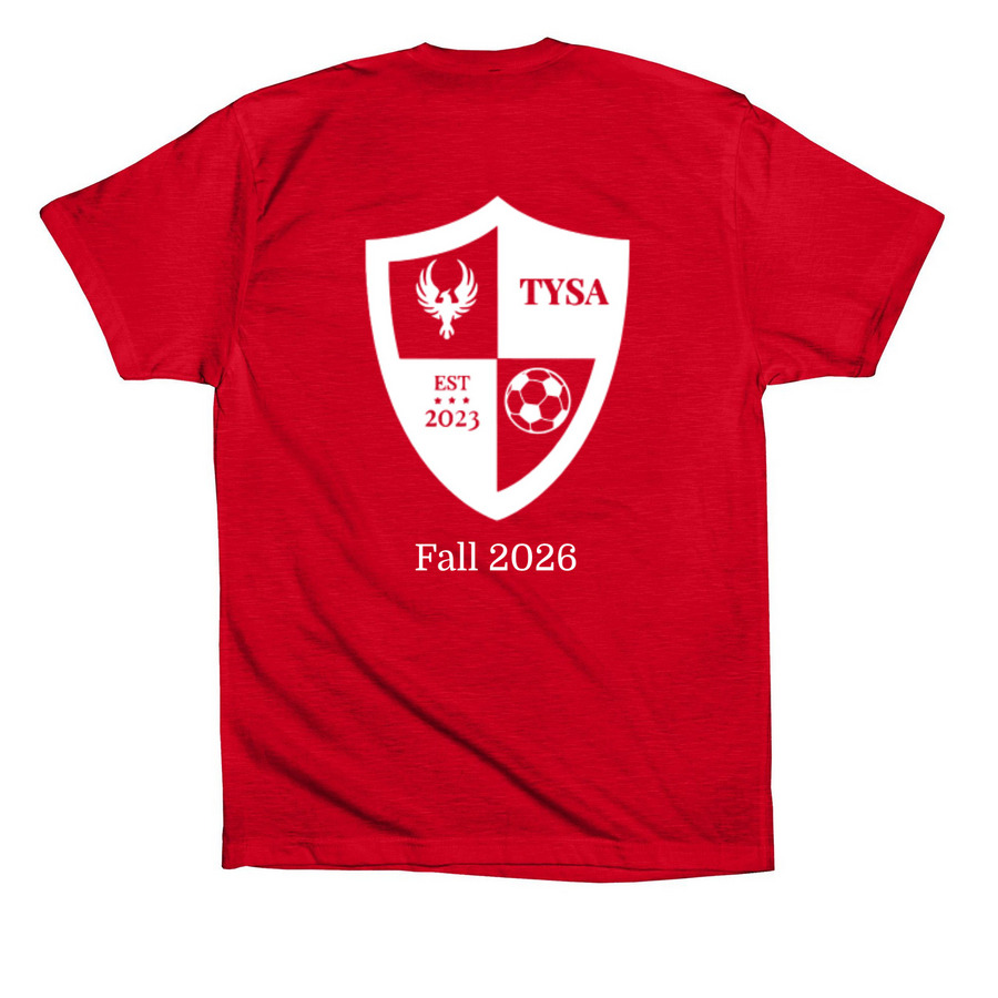U8B Smith, a Red Premium Cotton Tee (back-view)