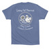 Stay crazy, Collect chickens, a Lavender Blue Premium Cotton Tee (back-view)