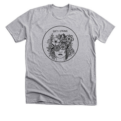Soft + Strong by @agirlnamedhonor, a Athletic Heather Premium Unisex Tee