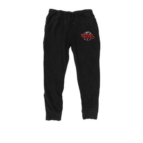 GLOHBAL GANG, a Black Midweight Fleece Joggers