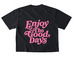 Enjoy The Good Days, a Black Comfort Colors Boxy Tee (back-view)