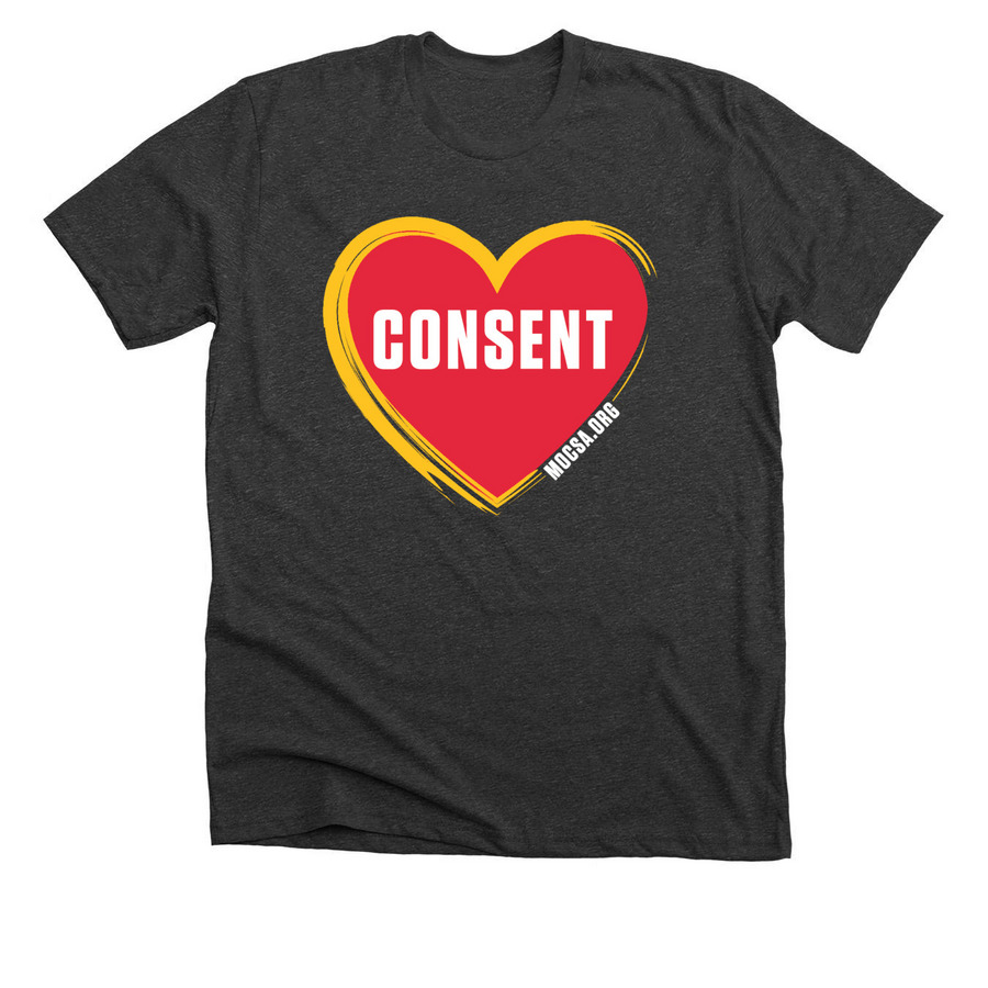 MOCSA Gray Consent, a Dark Grey Heather Premium Unisex Tee