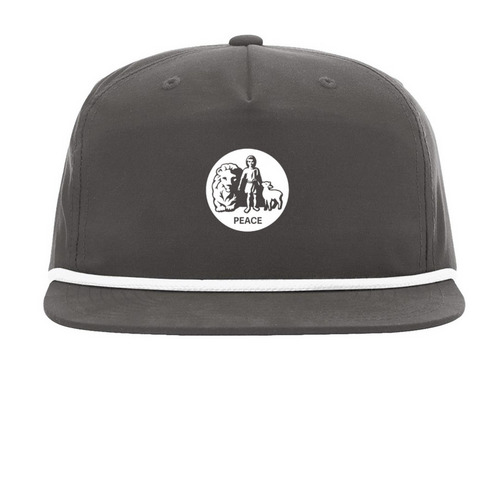 Peace Hat, a Charcoal/ White Printed Umpqua Snapback Cap