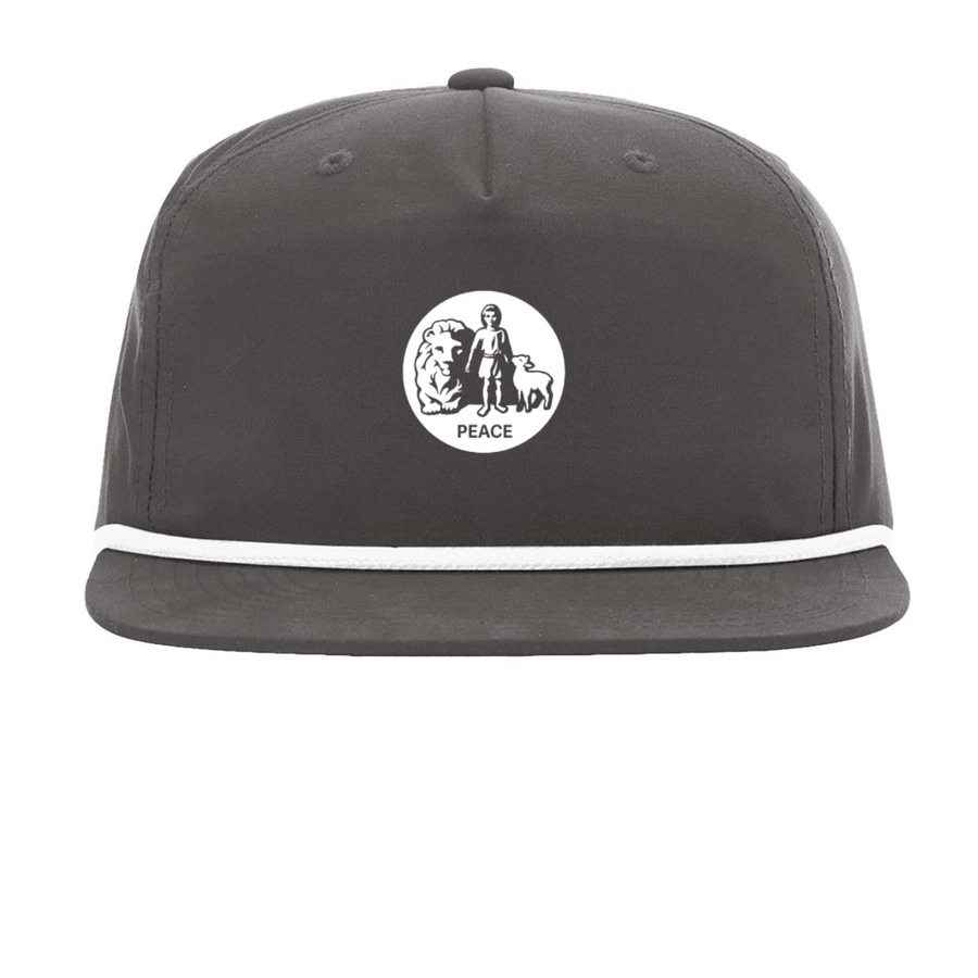 Peace Hat, a Charcoal/ White Printed Umpqua Snapback Cap