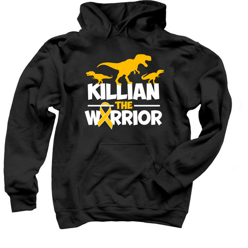 Killian the Warrior - Hoodie -Double Sided, a Black Pullover Hoodie