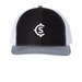 SCBC Hat, a Black/ White/ Heather Grey Printed Snapback Trucker Cap