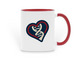 Heart Pendant Mug, a Red Two-Tone Ceramic Mug