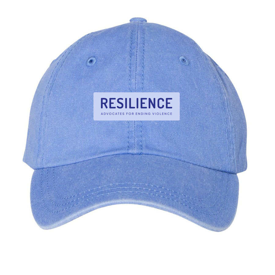 Rooted in Resilience, a Periwinkle Printed Pigment Dye Baseball Cap