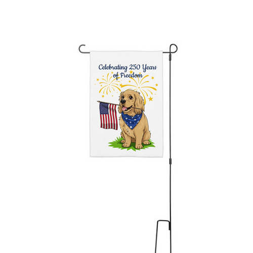 Freedom Flag, a White 12" x 18" Yard Flag with Stake