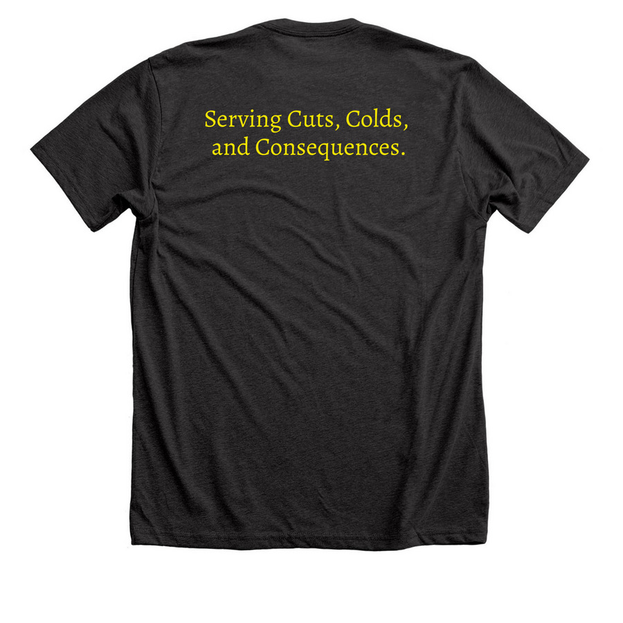 Urgent Care Shirts, a Dark Grey Heather Premium Unisex Tee (back-view)