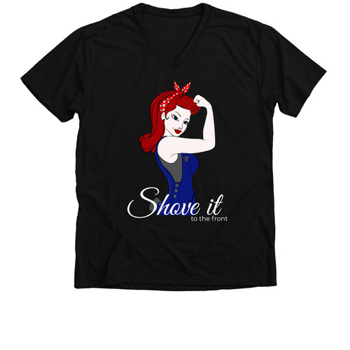 Shove it!, a Solid Black Blend Premium V-Neck Tee
