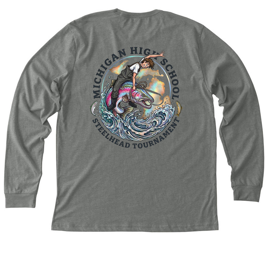 MHSST Logo Front/Back - M, a Deep Heather Premium Long Sleeve Tee (back-view)