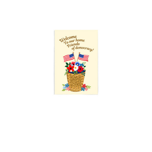 Patriotic Flowers yard flag&nbsp;, a White 12" x 18" Yard Flag