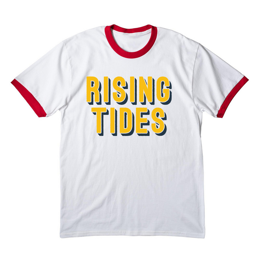 Ringer Tee, a White/ Red Cotton Ringer Tee
