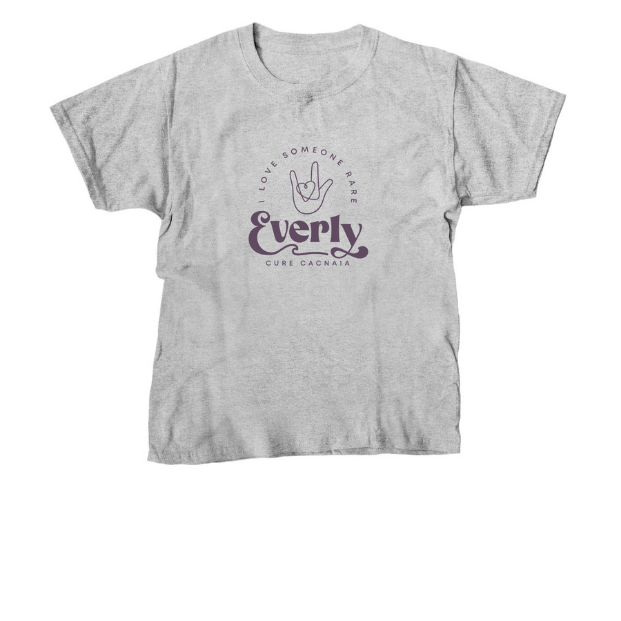 Everly (Purple logo), a Sport Grey Youth Unisex Tee
