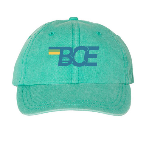BCE Baseball Cap, a Seafoam Printed Pigment Dye Baseball Cap