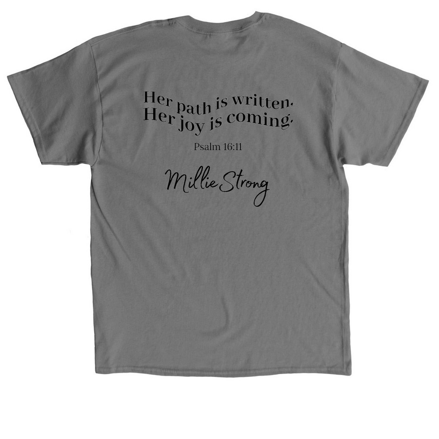 Millie Strong, a Charcoal Classic Unisex Tee (back-view)