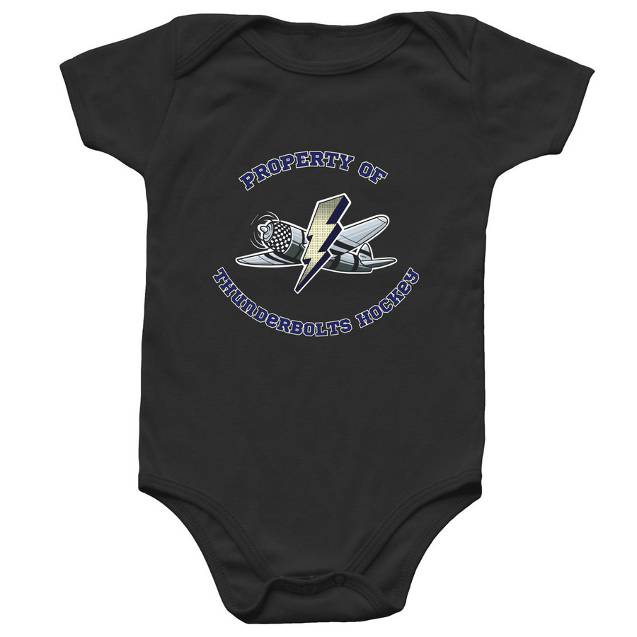 Property of The Brooklyn Thunderbolts, a Black Infant Onesie