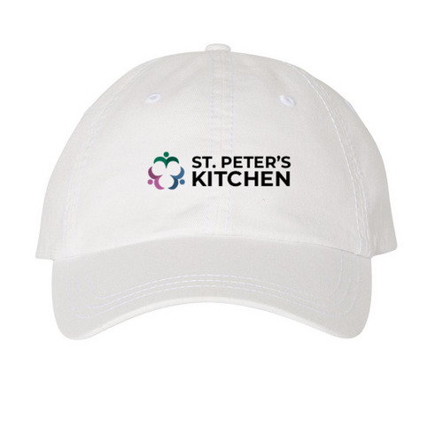 Baseball Caps, a White Printed Pigment Dye Baseball Cap