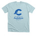 Large Blue Logo, a Heather Ice Blue Premium Unisex Tee