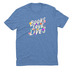 Books Save Lives, a Azure Blue Allmade Eco Triblend Unisex Tee