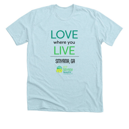 Love Where You Live, a Heather Ice Blue Premium Unisex Tee