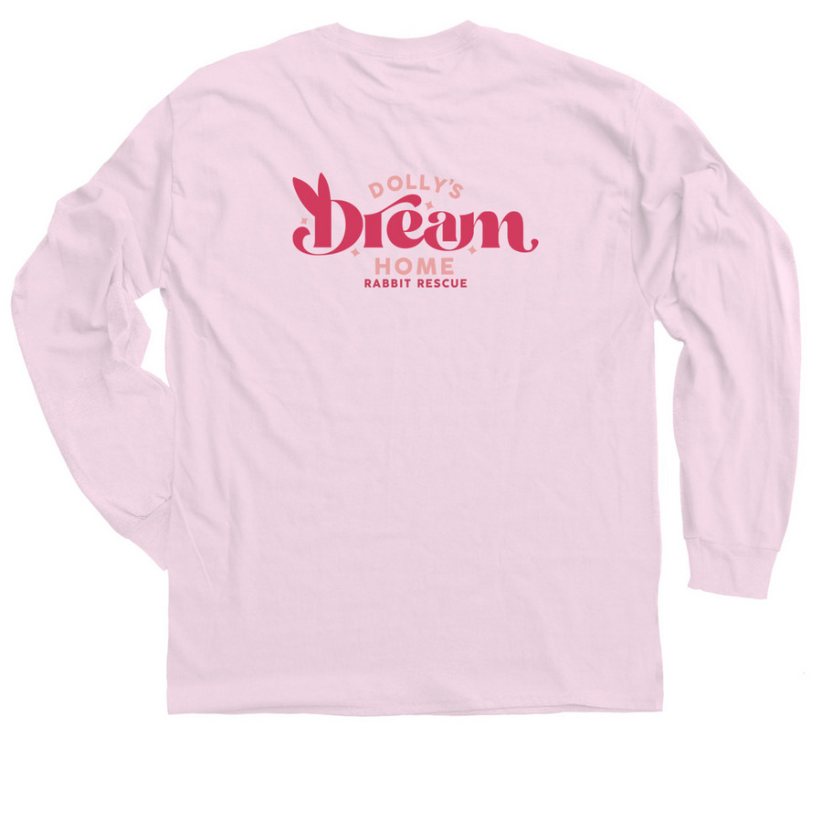 My Heart Beats For Bunnies, a Light Pink Classic Long Sleeve Tee (back-view)