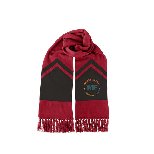WIFSFBA Scarf, a Deep Red/ Black Two-Tone Gameday Scarf