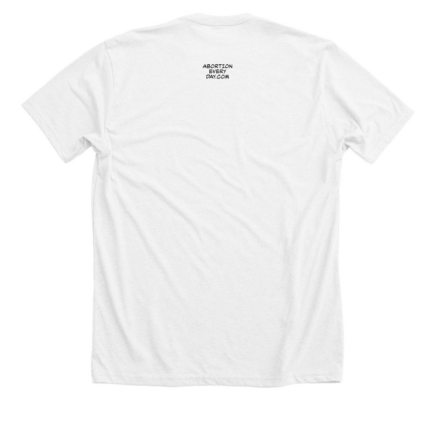 Abortion Cops Are Bastards?Pink, a Solid White Blend Premium Unisex Tee (back-view)