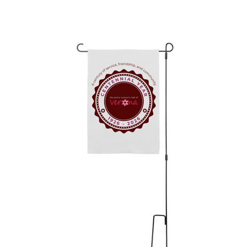 The Centennial Signature - yard flag w/ stake, a White 12" x 18" Yard Flag with Stake