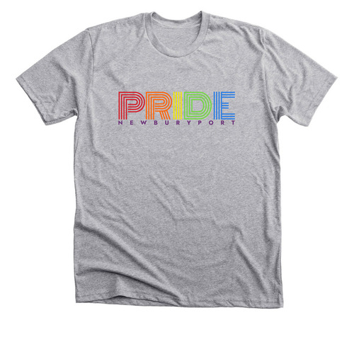 Newburyport PRIDE | rainbow, a Athletic Heather Premium Unisex Tee