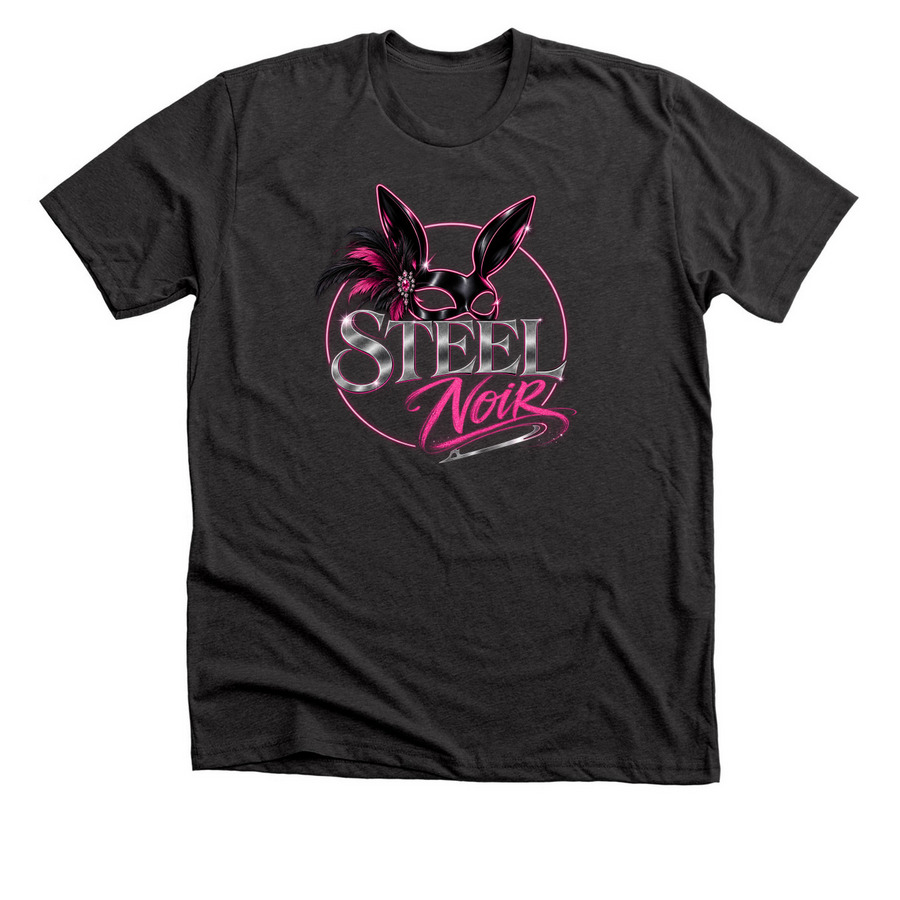 Steel Noir, a Dark Grey Heather Premium Unisex Tee