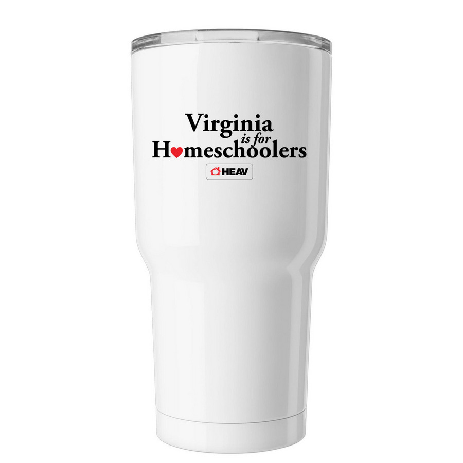 Virginia Is for Homeschoolers, a White Insulated Tumbler