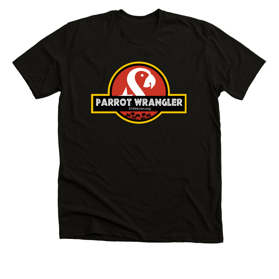 Parrot Wrangler Tees, a Solid Black Blend Premium Unisex Tee