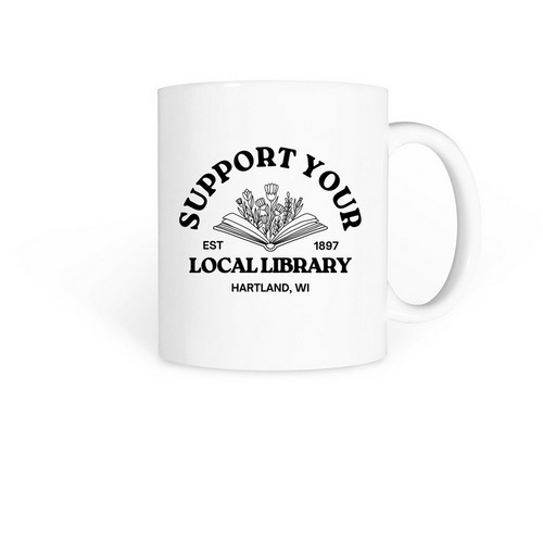 Support Your Local Library Mugs, a White Coffee Mug