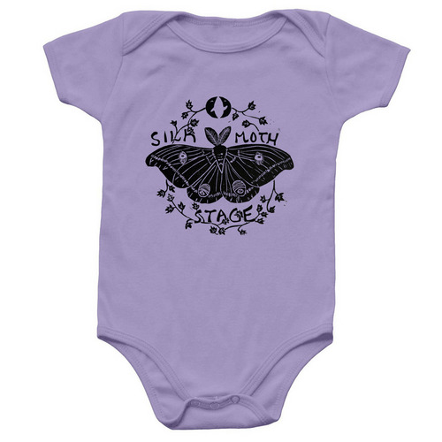2026 Silk Moth Onesie, a Lavender Infant Onesie