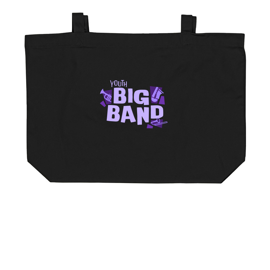 Youth Big Band - Tote Bag, a Black Large Organic Cotton Tote Bag