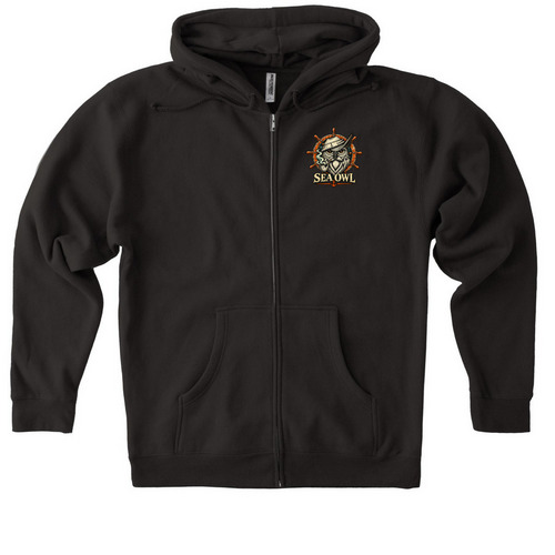 Bobby bluefish, a Black Heavyweight Zip Up Hoodie