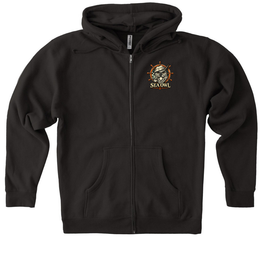 Bobby bluefish, a Black Heavyweight Zip Up Hoodie