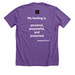 God is healing wounds nobody knew I carried, a Heather Team Purple Premium Unisex Tee (back-view)